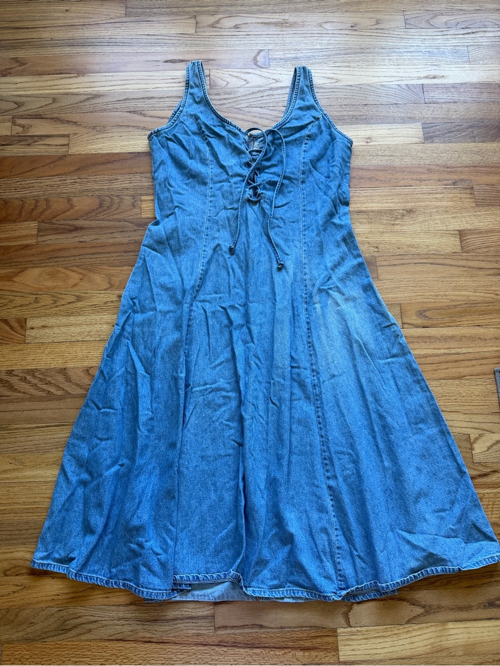 Vintage 90s Denim Overall Dress Size Large
